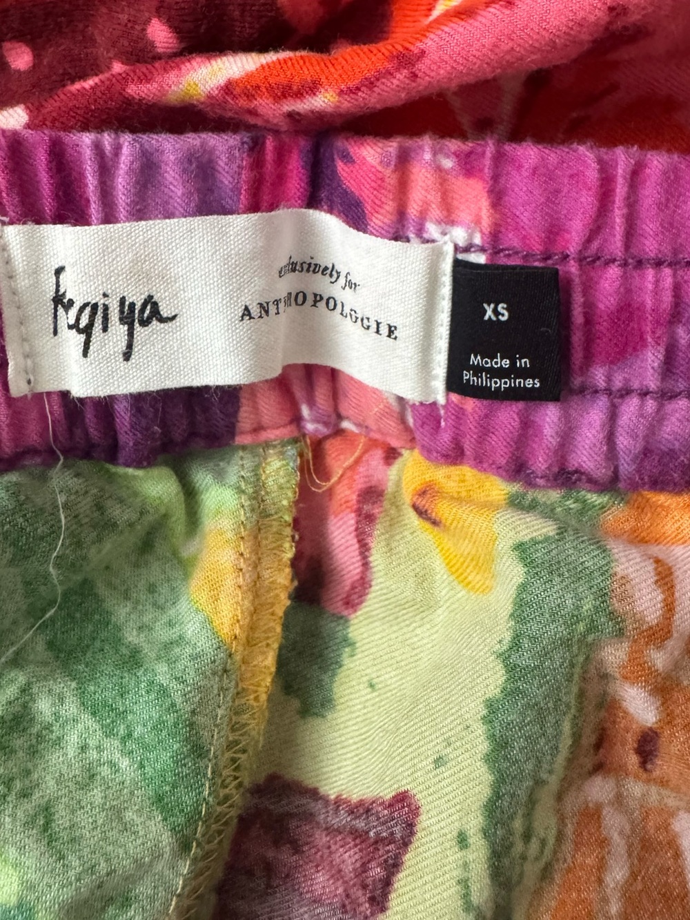 Anthropologie Roeqiya Bloom Flannel Pajama Pants Two-Tone Floral Wide-Leg - Picture 6 of 6